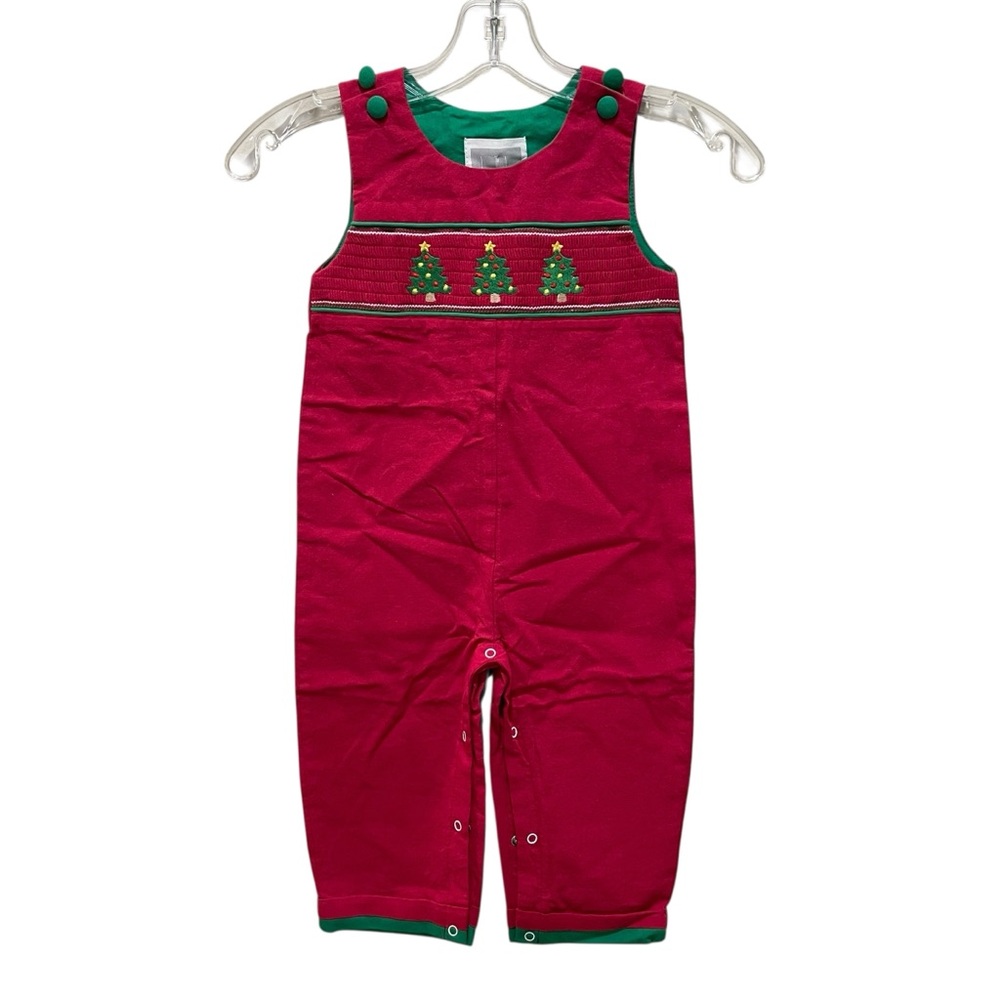 Festive Red and Green Kids Overalls